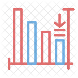 Gráfico de líneas descendentes  Icono