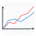 Analisis De Datos Estadisticas Grafico De Doble Linea Icono