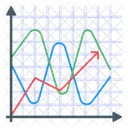 Analisis De Datos Estadisticas Grafico De Doble Linea Icono