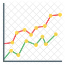 Analisis De Datos Estadisticas Grafico De Doble Linea Icono