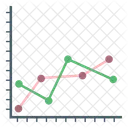 Analisis De Datos Estadisticas Grafico De Doble Linea Icono