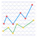 Analisis De Datos Estadisticas Grafico De Doble Linea Icono