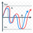 Analisis De Datos Estadisticas Grafico De Doble Linea Icono