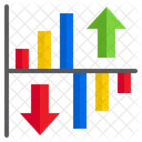 Gráfico de líneas de columnas  Icono