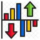 Gráfico de líneas de columnas  Icono