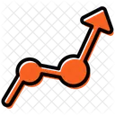 Gráfico de líneas de crecimiento  Icono