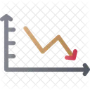 Gráfico de líneas decrecientes  Icono