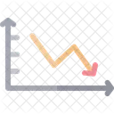 Gráfico de líneas decrecientes  Icono