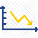 Gráfico de líneas decrecientes  Icono