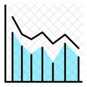 Gráfico de líneas decrecientes  Icono