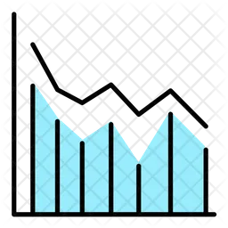 Gráfico de líneas decrecientes  Icono