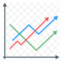 Analise De Dados Estatisticas Grafico De Linha Dupla Icon