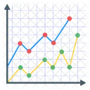 Analise De Dados Estatisticas Grafico De Linha Dupla Icon