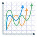 Analise De Dados Estatisticas Grafico De Linha Dupla Icon