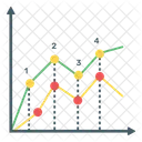 Analise De Dados Estatisticas Grafico De Linha Dupla Icon