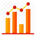 Gráfico de linha  Ícone