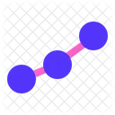 Gráfico de linhas para cima  Ícone