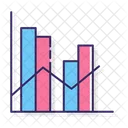 Grafico De Linha De Coluna Grafico De Crescimento Analise Ícone