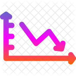 Gráfico de linha decrescente  Ícone