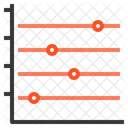 Grafico De Linha De Ponto Horizontal Ícone