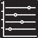 Grafico De Linha De Ponto Horizontal Ícone