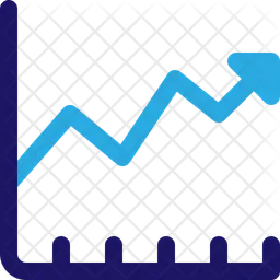 Gráfico de linhas para cima  Ícone