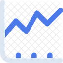 Gráfico de linhas para cima  Ícone