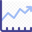 Gráfico de linhas para cima  Ícone