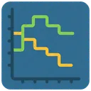 Grafico De Linhas Escalonadas Escalonado Linha Ícone