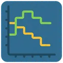 Grafico De Linhas Escalonadas Escalonado Linha Ícone