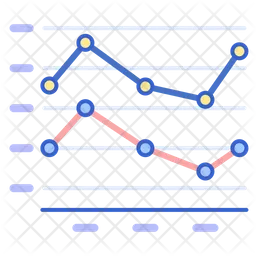 Gráfico de linhas marcadas  Ícone