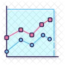 Grafico De Linhas Marcadas Grafico De Linhas Marcadas Empilhadas Grafico De Linhas Ícone