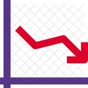 Grafico De Linhas Para Baixo Grafico De Diminuicao Grafico De Perdas Ícone