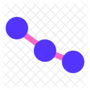 Gráfico de linha para baixo  Ícone