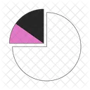 Gráfico de pizza com fatias divididas  Ícone