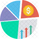 Gráfico de pizza do dólar  Ícone