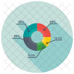 Gráfico de pizza multinível  Ícone