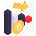 Grafico De Recessao De Bitcoin Grafico De Recessao De Criptomoeda Grafico De Recessao De Criptografia Icon