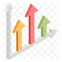 Gráfico de setas horizontais  Ícone