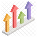 Gráfico de setas horizontais  Ícone