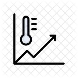 Gráfico de temperatura  Ícone