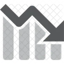 Gráfico de tendencia bajista  Icono