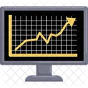 Tela de computador exibindo tendência gráfica  Ícone