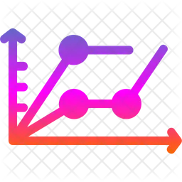 Gráfico de tendências múltiplas  Ícone