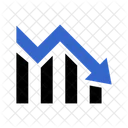 Diminuir, gráfico para baixo  Ícone