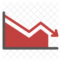 Gráfico para baixo  Ícone