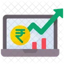 Grafico Do Mercado De Acoes Preco Das Acoes Em Alta Analise De Acoes Ícone