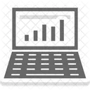 Grafico En Linea Negocios Computadora Portatil Icono