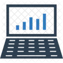 Grafico En Linea Negocios Computadora Portatil Icono