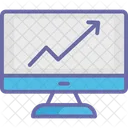 Grafico En Linea Infografia Monitor Icono